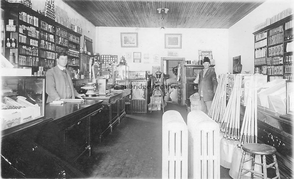 Ephraim B. Reist's store on King St., Preston about 1910. Image from Cambridge Archives.