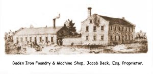 Jacob Beck Foundry 1861 Tremaine's Map of Waterloo