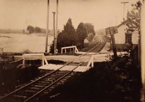 Blair Station and tracks past bridge