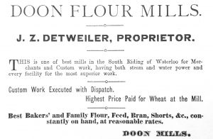 Doon Flour Mills Advertizement 1871