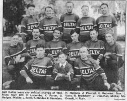 1934 Galt Deltas Softball Champions