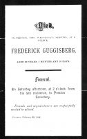 Funeral Card of Frederick Guggisberg