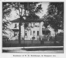 Margaret Ave. 0066 (House, 2 storey brick , "W. H. Breithaupt House") <font size="2" color="blue">Gone </font> Kitchener