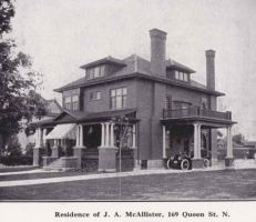 Residence of J. A. McAllister, 169 Queen St. N., Kitchener, Ontario in 1912